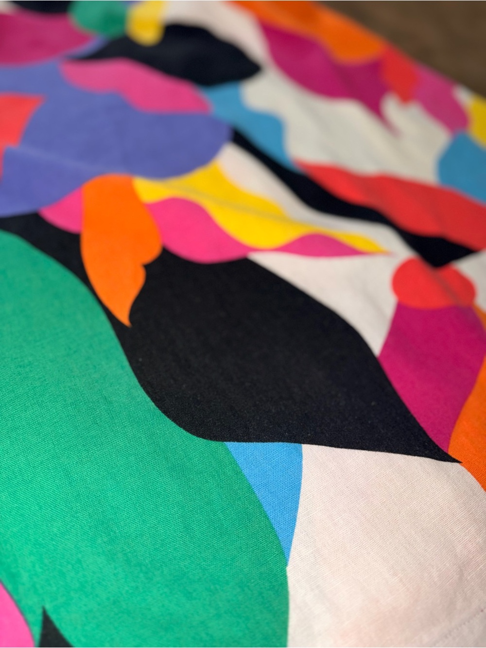 A New Day NWT Linen Blend Abstract Mini Dress Multicolor XS Adjustable - Picture 3 of 9